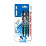 Pilot FriXion Clicker Erasable Ink Rollerball Pen 07 Medium - Black   3 per pack