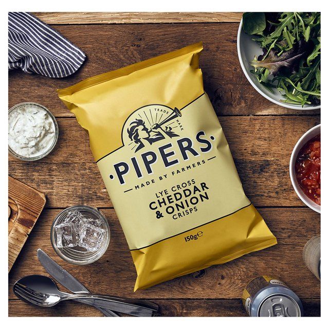 Pipers Lye Cross Cheddar &amp;amp; Onion Sharing Bag Crisps   150g