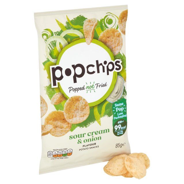 popchips Sour Cream &amp;amp; Onion Sharing Crisps   85g