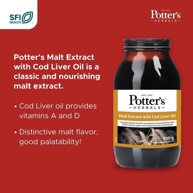 Potters Herbals Malt Extract with Cod Liver Oil Liquid    650g