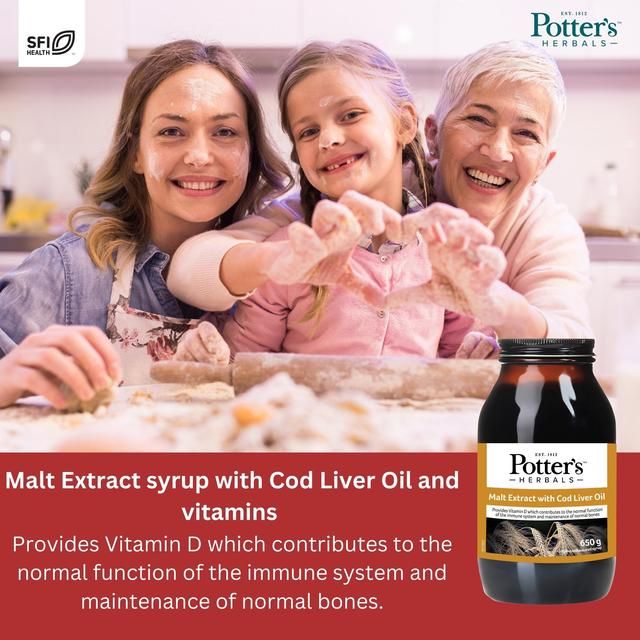 Potters Herbals Malt Extract with Cod Liver Oil Liquid    650g