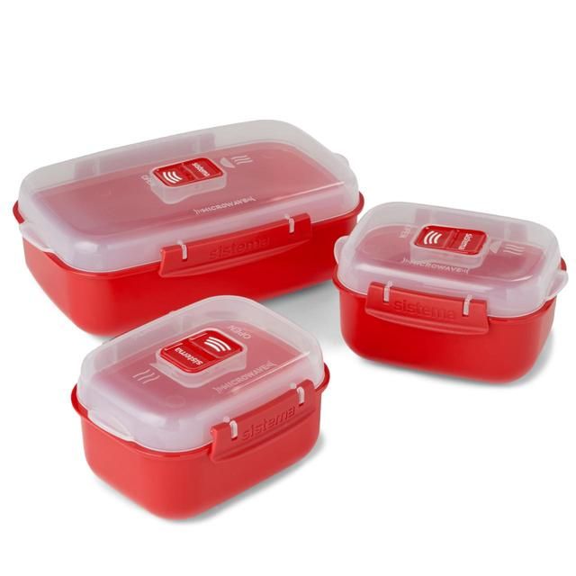 Sistema Microwave Heat &amp;amp; Eat Container Set 3 Pack   3 per pack