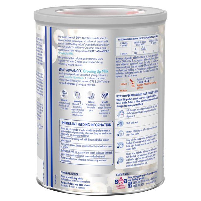 SMA Advanced 3 Growing Up Milk Powder 1-3 Yrs   800g